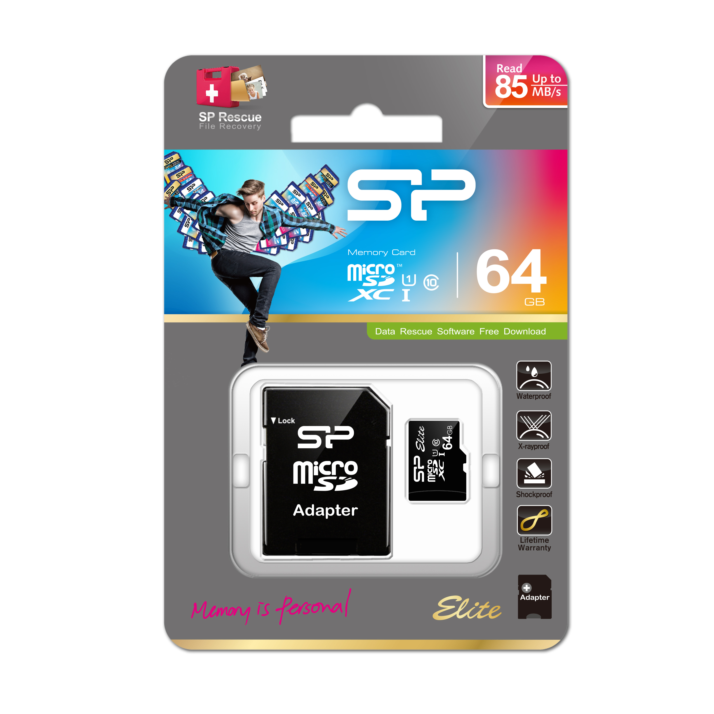 Silicon Power Elite 64GB microSDHC UHS-I – Zwart – Commerce Shopping