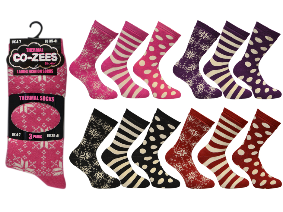 3610-3-d-co-zees-ladies-3pk-snowflakes-thermal-socks-dark-leg-3pk